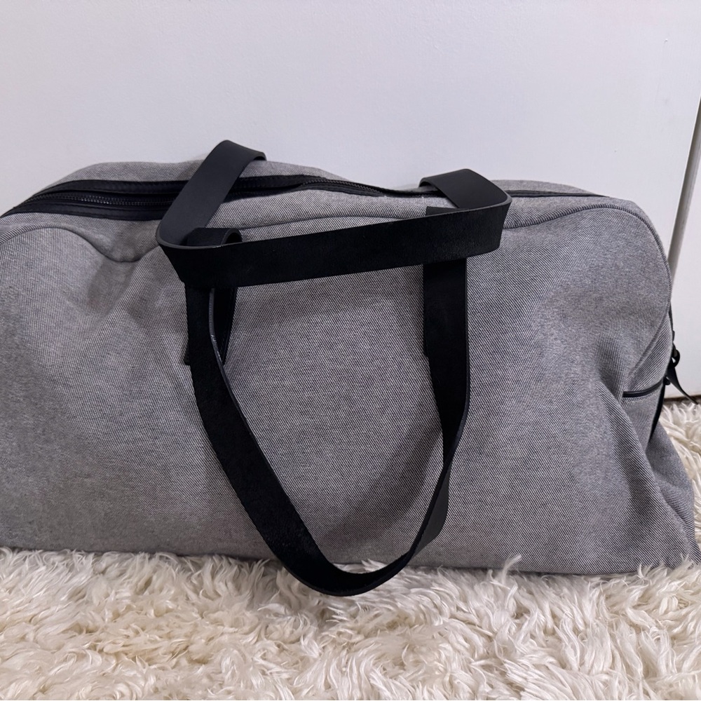 Gray and Black Everlane Duffel Bag